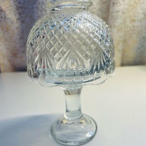 Vintage Clear Glass Fairy Lamp Candle Holder – Pedestal Fairy Light